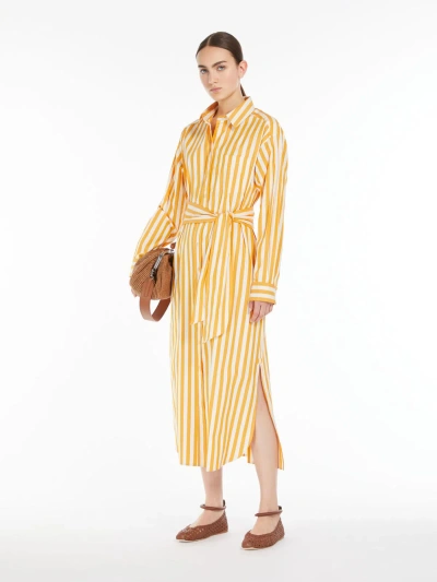 Max Mara Cotton Poplin Dress In Yellow