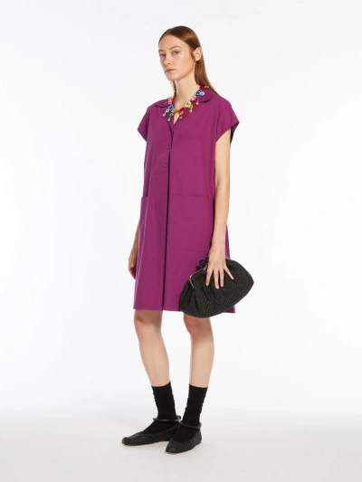 Max Mara Cotton Poplin Dress In Purple