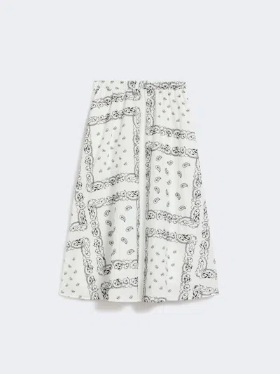 Max Mara Cotton-poplin Midi Skirt In White