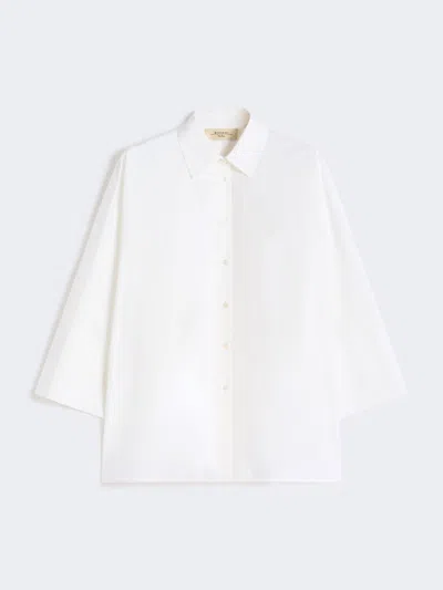Max Mara Cotton Poplin Oversize Shirt In White