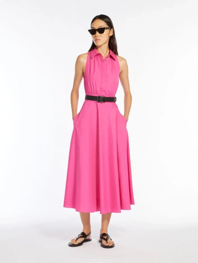 Max Mara Cotton Poplin Polo Dress In Pink