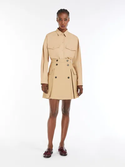 Max Mara Cotton Poplin Shirt In Neutral
