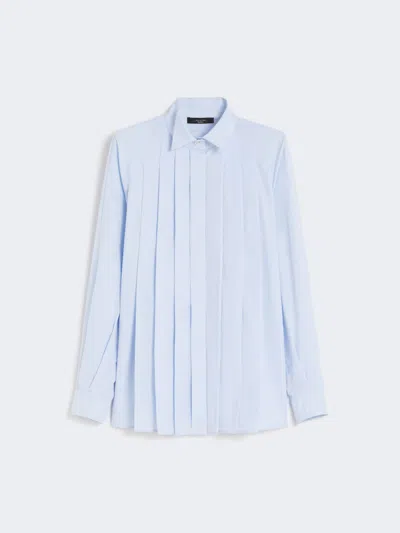Max Mara Cotton Poplin Shirt In Blue