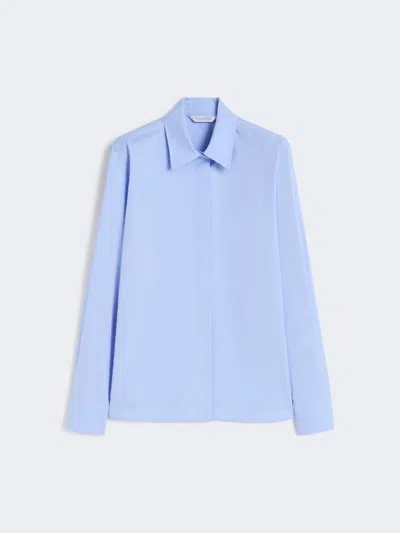 Max Mara Cotton Poplin Shirt In Blue
