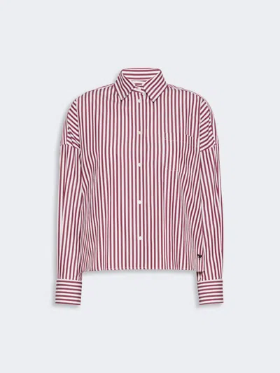 Max Mara Cotton Poplin Shirt In Bordeaux