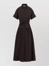 Max Mara Womens Agoraio Short-sleeves Cotton-poplin Maxi Dress Coffee