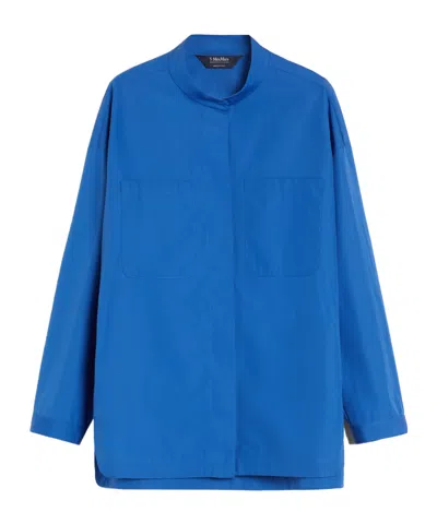 Max Mara Cotton Poplin Shirt In Cornflower