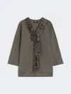 Max Mara Cotton Poplin Shirt In Gray