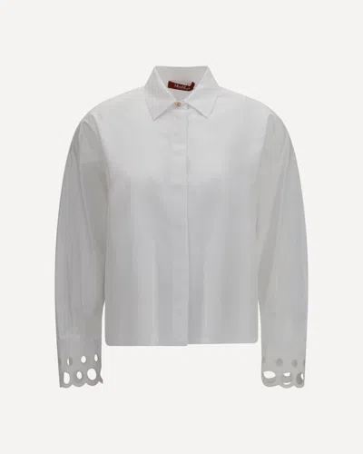 Max Mara Cotton Poplin Shirt In White