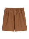 Max Mara Elastic Waist Shorts In Brown