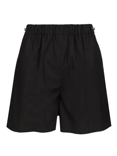 Max Mara Cotton Poplin Shorts Trousers Black