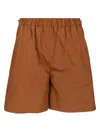 Max Mara Haway Mini Shorts With Side Drawstring In Brown