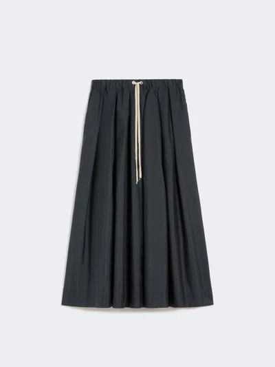 Max Mara Cotton Poplin Skirt In Blue