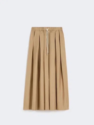 Max Mara Drawstring Midi Skirt In Brown