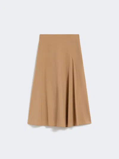 Max Mara Cotton-poplin Skirt In Brown