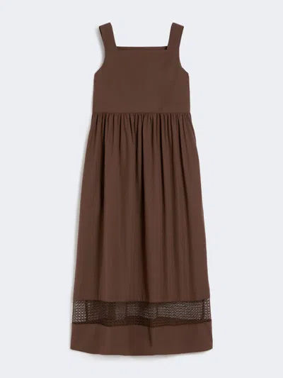 Max Mara Cotton-poplin Sleeveless Dress In Brown