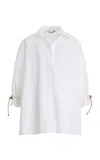 Max Mara Cotton Poplin Top In White