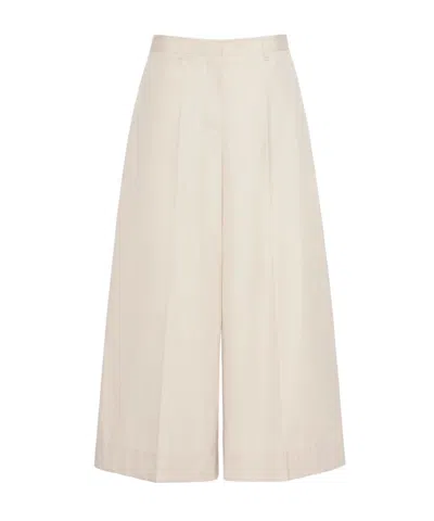 Max Mara Cotton Poplin Trousers - Beige In Neutral