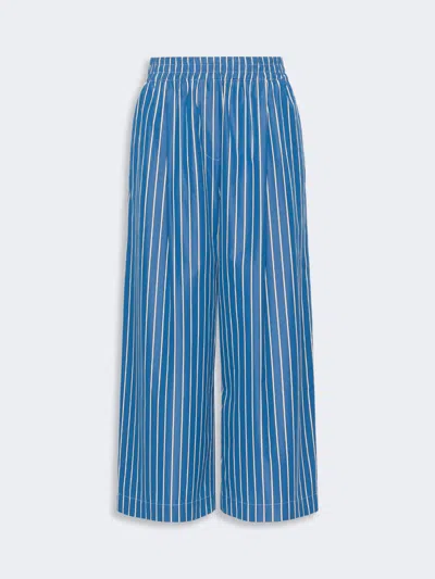 Max Mara Cotton Poplin Trousers In Blue
