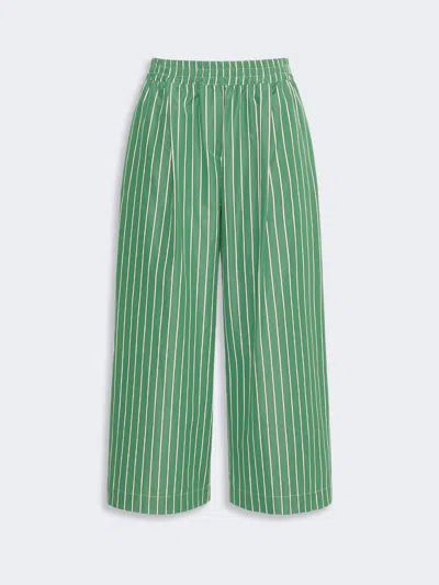 Max Mara Cotton Poplin Trousers In Green