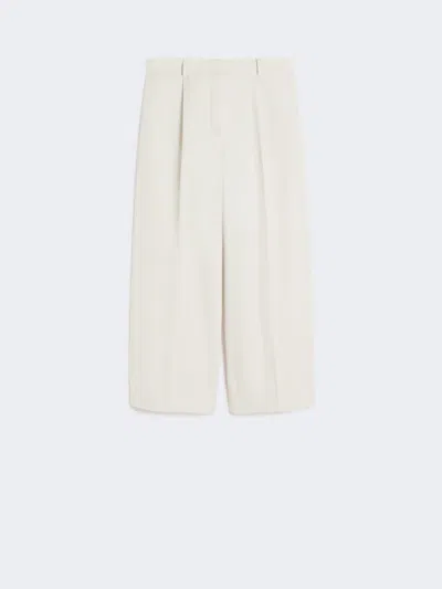 Max Mara Cotton Poplin Trousers In Neutral