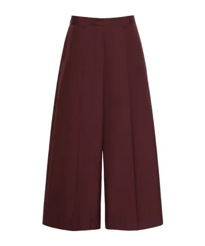 Max Mara Cotton Poplin Trousers In Red