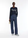 Max Mara Cotton Print T-shirt In Navy