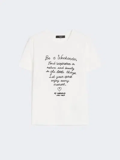 Max Mara Cotton Print T-shirt In White