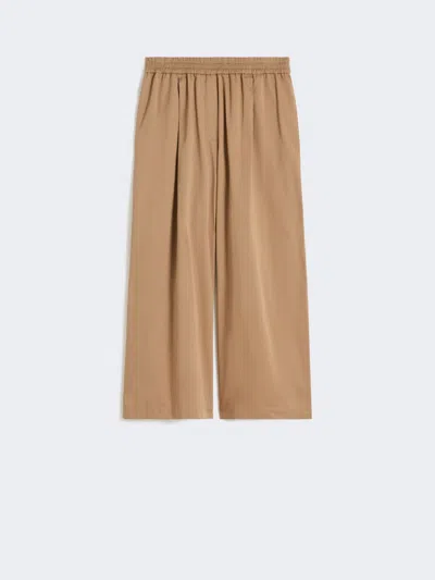 Max Mara Cotton Rasetto Trousers In Brown