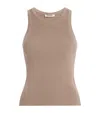 Max Mara Cotton Rib-knit Tank Top In Brown