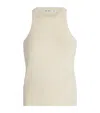 Max Mara Cotton Crew Neck Top With Ribbed Texture In White