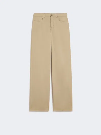 Max Mara Cotton Satin Baggy Trousers In Brown
