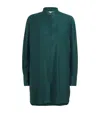 Max Mara Cotton Satin Oversized Shirt In Green