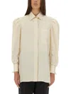 Max Mara Cotton Satin Shirt In Neutral