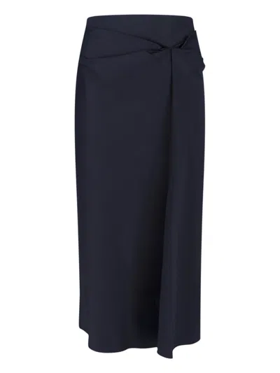 Max Mara Cotton Satin Skirt In Black