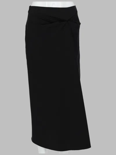 Max Mara Cotton Satin Skirt With Stretch In Black