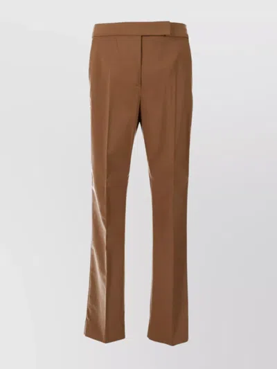 MAX MARA COTTON SATIN TROUSERS BACK POCKETS