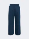 Max Mara Cotton Satin Trousers In Blue