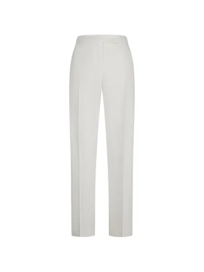 Max Mara Cotton Satin Trousers In White