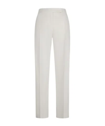 Max Mara Cotton Satin Trousers In White