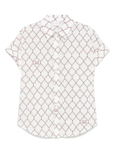 Max Mara Cotton Shirt In White/multi