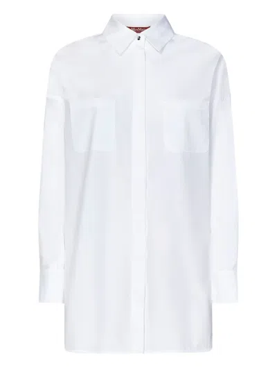 Max Mara Oversized White Cotton Poplin Shirt