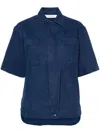 Max Mara Oversize Lapel Cotton Shirt With Curved Hem