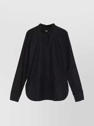 Max Mara Cotton Shirt Box-pleat Design In Blue