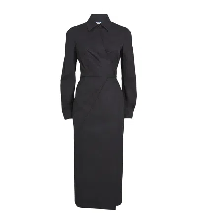 Max Mara Cotton Shirt Dress In Black