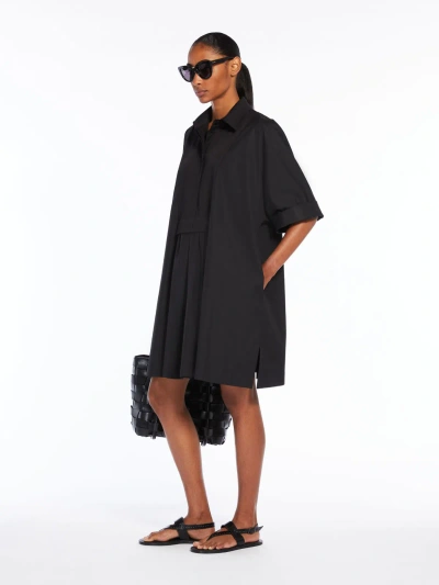 Max Mara Cotton Shirt Dress In Black