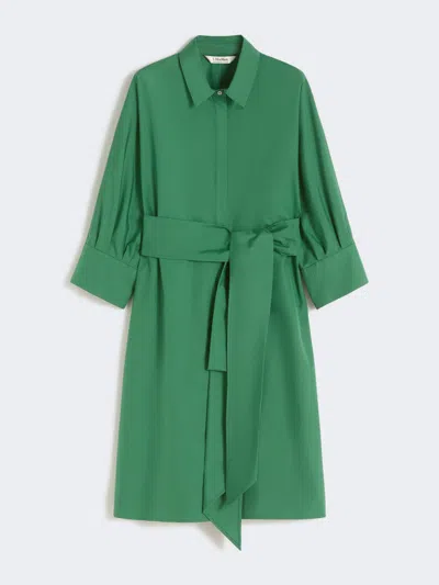Max Mara Cotton Shirt Dress In Green