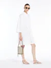 Max Mara Cotton Shirt Dress In Optical White