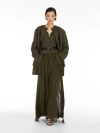 Max Mara Cotton Shirt Jacket In Kaki