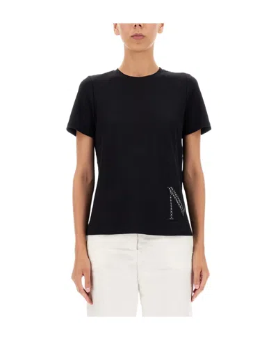 Max Mara Cotton Short-sleeved T-shirt In Black